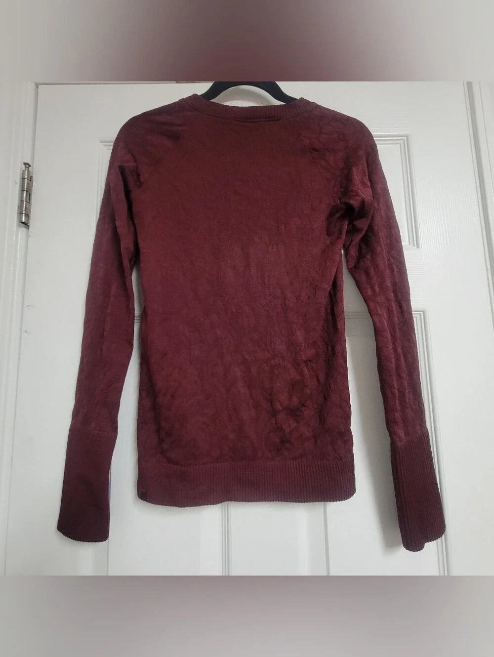 Lululemon Rest Less Pullover Garnet Dark Red Burgundy  Jacquard Knit Thumbhole